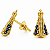 Brinco em Ouro 18k Nossa Senhora Aparecida com Safiras - Imagem 2