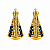 Brinco em Ouro 18k Nossa Senhora Aparecida com Safiras - Imagem 1