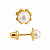Brinco em Ouro 18k Pérola com Flor - Imagem 2