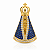 Pingente em Ouro 18k Nossa Senhora com Zirconia Azul e Brancas - Imagem 1