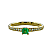 Anel em Ouro 18K Solitário com Esmeralda e Diamantes - Imagem 3
