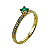 Anel em Ouro 18K Solitário com Esmeralda e Diamantes - Imagem 1