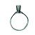 Anel Solitario em Ouro Branco 18k Com Diamante - Imagem 2