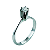 Anel Solitario em Ouro Branco 18k Com Diamante - Imagem 1