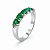 Anel em Ouro Branco 18k Meia Aliança com Esmeralda - Imagem 1