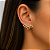 Brinco em Ouro 18K com V com Gots e Zircônia - Imagem 3