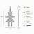 Pingente em Ouro 18k Branco Menina com Diamantes - Imagem 2