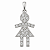 Pingente em Ouro 18k Branco Menina com Diamantes - Imagem 1