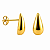 Brinco em Ouro 18K Gota Lisa 14 mm - Imagem 2