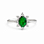 Anel em Prata 925 Oval com Zirconia Verde - Imagem 2