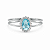 Anel em Prata 925 Aro Duplo com Zircônia Azul Oval - Imagem 2