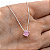 Gargantilha em Prata 925 Caixa Redonda com Zircônia Rosa - Imagem 2