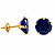 Brinco em Ouro 18k com Zircônia 7MM Azul - Imagem 2