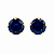 Brinco em Ouro 18k com Zircônia 7MM Azul - Imagem 1