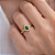 Anel em Ouro 18k Gota com Esmeralda e Zirconias Brancas - Imagem 4