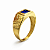 Anel em Ouro 18k TV Masculino com Zirconia Azul - Imagem 1