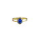 Anel em ouro 18K Aro Duplo Oval com Zircônia Azul - Imagem 3