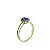Anel em ouro 18K Aro Duplo Oval com Zircônia Azul - Imagem 1
