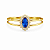 Anel em ouro 18K Aro Duplo Oval com Zircônia Azul - Imagem 2