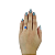 Anel em Prata 925 Oval com Zircônia Azul Royal - Imagem 4