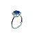 Anel em Prata 925 Oval com Zircônia Azul Royal - Imagem 1