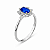 Anel em Prata 925 Oval com Zircônia Azul Royal - Imagem 1