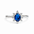 Anel em Prata 925 Oval com Zircônia Azul Royal - Imagem 2