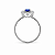 Anel em Prata 925 Oval com Zircônia Azul Royal - Imagem 3