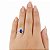 Anel em Prata 925 Oval com Zircônia Azul Royal - Imagem 4