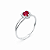 Anel em prata 925 Aro Duplo com Zirconia Coração Vermelho - Imagem 1