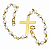 Pulseira em Ouro 18K Cruz com Pérolas de 3,40 mm - Imagem 2