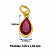 Pingente em Ouro 18K Ponto de Luz Gota Vermelho 5X3mm - Imagem 2