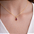 Pingente em Ouro 18K Ponto de Luz Gota Vermelho 5X3mm - Imagem 3