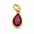 Pingente em Ouro 18K Ponto de Luz Gota Vermelho 5X3mm - Imagem 1
