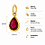 Pingente em Ouro 18K Ponto de Luz Gota Vermelho 6X4mm - Imagem 2