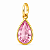 Pingente em Ouro 18K Ponto de Luz Gota Rosa 7X5mm - Imagem 1