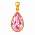 Pingente em Ouro 18K Ponto de Luz Gota Rosa 10X8mm - Imagem 1