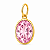 Pingente em Ouro 18K Ponto de Luz Oval Rosa 9X7mm - Imagem 1