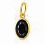 Pingente em Ouro 18K Ponto de Luz Oval Preto 6X4mm - Imagem 1
