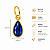 Pingente em Ouro 18K Ponto de Luz Gota Azul 5X3mm - Imagem 2