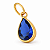 Pingente em Ouro 18K Ponto de Luz Gota Azul 6X4mm - Imagem 2