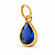 Pingente em Ouro 18K Ponto de Luz Gota Azul 6X4mm - Imagem 1