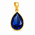 Pingente em Ouro 18K Ponto de Luz Gota Azul 11X9mm - Imagem 1