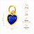 Pingente em Ouro 18K Ponto de Luz Coração Azul 4mm - Imagem 2