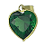 Pingente em Ouro 18K Ponto de Luz Coração Verde 10mm - Imagem 1