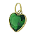 Pingente em Ouro 18K Ponto de Luz Coração Verde 6mm - Imagem 1