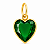 Pingente em Ouro 18K Ponto de Luz Coração Verde 6mm - Imagem 1