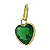 Pingente em Ouro 18K Ponto de Luz Coração Verde 5mm - Imagem 1