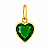 Pingente em Ouro 18K Ponto de Luz Coração Verde 5mm - Imagem 1