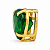 Pingente em Ouro 18K Ponto de Luz Coração Galeria Verde 6mm - Imagem 2